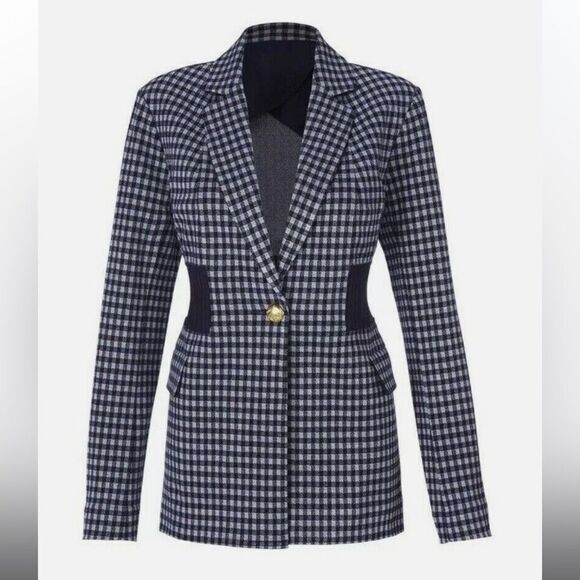 Cabi Checkup Blazer #5848 Navy & Periwinkle blue - Picture 2 of 14